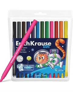 Фломастеры Erich Krause Kids Space Animals Super Tip Ultra Washable / 61825 Erich krause