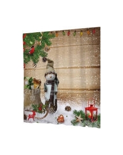 Шторка-занавеска для ванны JoyArty Обаятельный снеговик / sc_78666 Joyarty