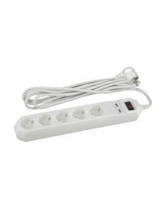 Сетевой фильтр ЭРА 5x1.5м 10А IP20 2хUSB ПВС 3x0.75 / Б0019037 Эра