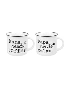 Набор кружек Elan Gallery Papa Needs Relax & Mama Needs Coffee / 880171 Elan gallery