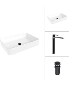 Умывальник со смесителем Lauter 21842 + Reef 21CK8678BS с донным клапаном 21190B