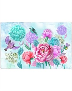 Разделочная доска Мультидом Пионы и птички VL48-75