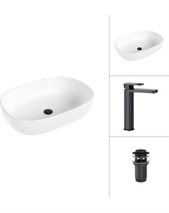 Умывальник со смесителем Lauter 21836 + Cascade 21СК0655BS с донным клапаном 21190B