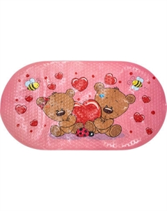 Коврик на присосках Вилина Bubbles Kids. Мишка с сердечками 7128