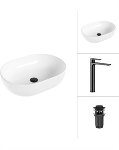 Умывальник со смесителем Lauter 21836A + Reef 21CK8678BS с донным клапаном 21190B