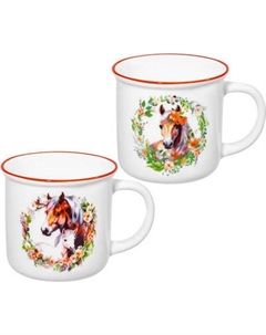 Набор кружек Elan Gallery Лошадь в цветах / 880234 Elan gallery