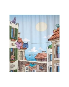 Шторка-занавеска для ванны JoyArty Портовая улица / sc_1243 Joyarty