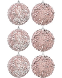 Набор шаров новогодних Elan Gallery Розовый с серебром / 970161 Elan gallery
