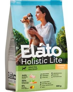 Сухой корм для собак Elato Holistic Lite Для мелких пород собак с курицей и индейкой