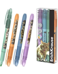 Набор маркеров Erich Krause Visioline V-15 Big City Cats / 63369 Erich krause