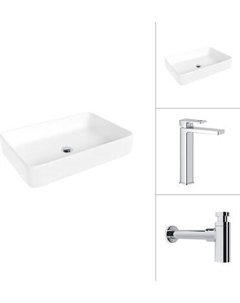 Умывальник со смесителем Lauter 21842 + Cascade 21СК0655C с сифоном 21635CH