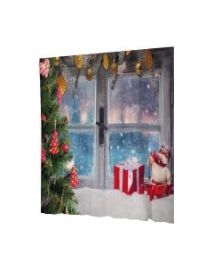 Шторка-занавеска для ванны JoyArty Новогоднее окно / sc_21495 Joyarty