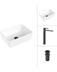 Умывальник со смесителем Lauter 21674B + Reef 21CK8678BS с донным клапаном 21190B