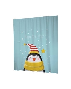 Шторка-занавеска для ванны JoyArty Пингвин в новогоднюю ночь / sc_290615 Joyarty