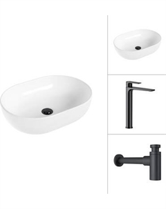 Умывальник со смесителем Lauter 21836A + Reef 21CK8678BS с сифоном 21635B