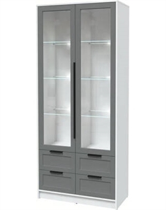 Шкаф с витриной Интерлиния Концепт Тренд КТ-ШВ2 с подсветкой