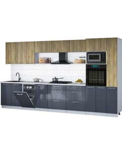 Кухонный гарнитур Интерлиния Мила Gloss 3.8-ПМ3