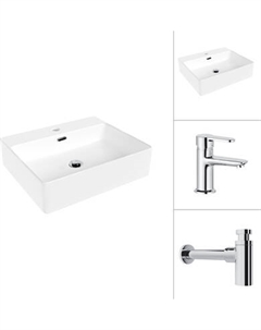 Умывальник со смесителем Lauter 21478 + Jet 21AM12361 с сифоном 21635CH