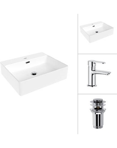 Умывальник со смесителем Lauter 21478 + Jet 21AM12361 с донным клапаном 21190CH