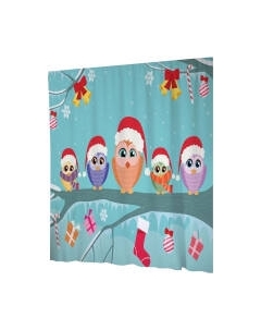 Шторка-занавеска для ванны JoyArty Совы на празднике / sc_20078 Joyarty