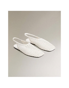 Плетеные кожаные балетки на ремешках-босоножках Zara home