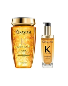 Набор Elixir Ultime: Шампунь Le Bain + Масло для волос L'Huile Originale Kerastase