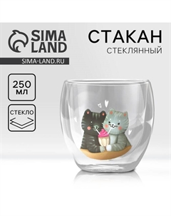 Стакан с двойными стенками «Котики», 250 мл Дорого внимание