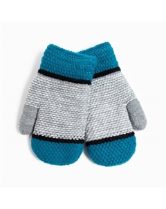 Варежки детские, цвет серый/бирюзовый, размер 16 (8-10 лет) Rossini