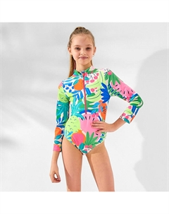 Купальник слитный детский с рукавами, рост 116-122 см Minaku