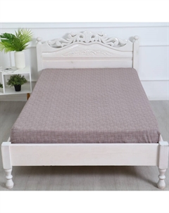 Простыня на резинке 1.5-спальная «. Контур», 160×200+20 см, бежевая, бязь Атра