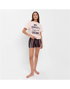 Пижама женская (футболка, шорты) Tropical dream, размер 48-50 Kaftan