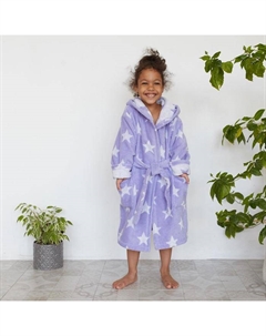 Халат махровый детский «Звездочки» размер 32, цвет лаванда, 100% хлопок 360 г/м2 Крошка я