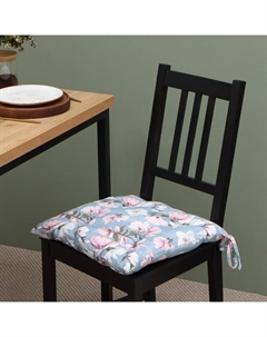 Подушка на стул «. Магнолия», 42×42×7 см, голубая Доляна