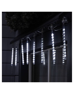 Гирлянда «Сосульки» 2.4×0.2 м, IP44, прозрачная нить, 96 LED, свечение белое с эффектом стекания, 12 В Luazon lighting