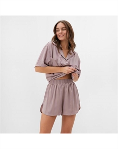 Пижама женская (рубашка и шорты) «Полоса» размер 40-42, розовый Kaftan