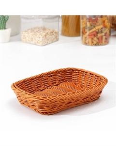 Корзинка для подачи, 23×17×5 см, цвет коричневый Доляна