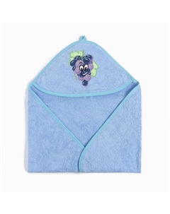 Полотенце-уголок Виноград 75×95 см, цвет голубой, махра, 100% хлопок Осьминожка