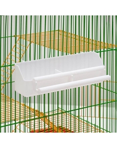 Кормушка для птиц с жердочкой для любых клеток, 21×5.8×5.6 см Пижон