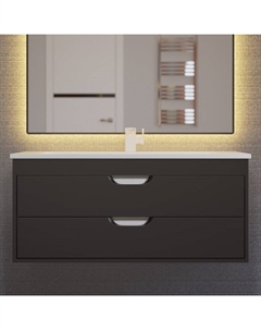 Тумба с раковиной Modul 100 см, подвесная, матовая, чёрная Uperwood