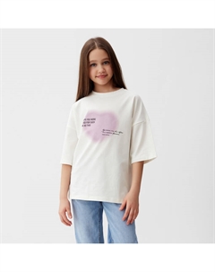 Футболка для девочки : Exclusive print, цвет молочный, рост 116 см Minaku