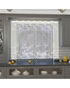 Тюль на кухню без шторной ленты, 200х165 см, цвет белый, 100% полиэстер Лента