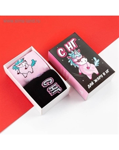 Набор женских новогодних носков "С НГ" р. 36-40 (23-25 см), 2 пары Kaftan