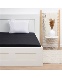 Простыня 1.5-спальная «» Jet black, 150×215 см, мако-сатин, хлопок 100% Этель