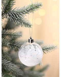 Ёлочные игрушки «Изморозь», шары новогодние, набор 6 шт., d=6 см, белый Зимнее волшебство