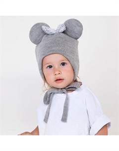 Шапка для девочки, цвет серый меланж, размер 42-46 Hoh loon