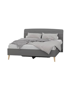 Кровать двуспальная «АФИНА», с встроенным основанием, 1646×2102×956 мм, цвет графит Гранд кволити