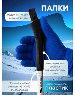 Палки лыжные стеклопластиковые, длина 110 см, цвета МИКС Бренд цст