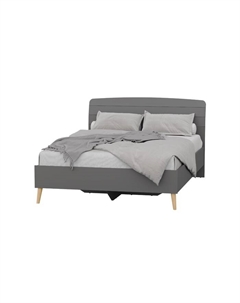 Кровать двуспальная «АФИНА», с встроенным основанием, 1446×2102×957 мм, цвет графит Гранд кволити