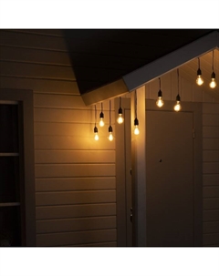 Гирлянда «Ретро белт-лайт» со свесами 10 и 20 см, 10 м, IP54, УМС, 2W, тёмная нить, шаг 50 см, Е27 (без ламп), 220 В Luazon lighting