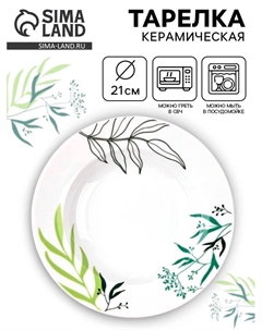 Тарелка суповая керамическая «Природные мотивы», d=21 см Dolce ceramo.